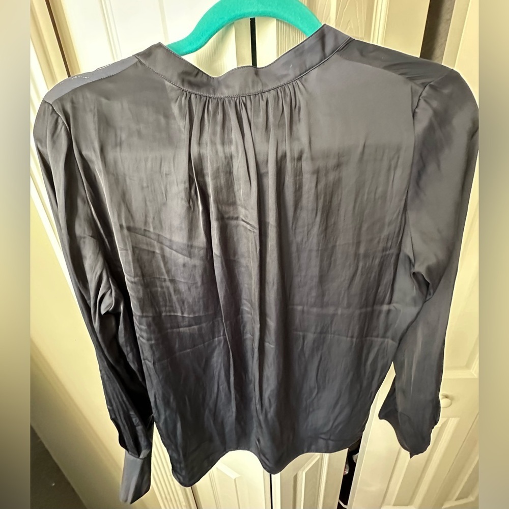 RARE ZADIG & VOLTAIRE NWT Tink Satin Tunic Blouse in Encre—S - Picture 14 of 14